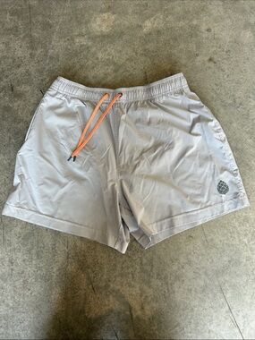 Stio Light Gray Swim Trunks with Orange Drawcord
